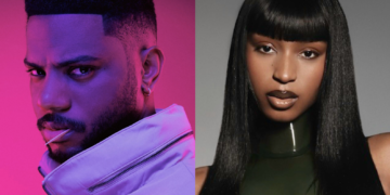 A side-by-side photo. of Bryson Tiller and Normani