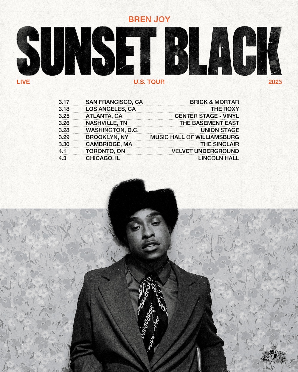 Bren Joy's Sunset Black Tour poster