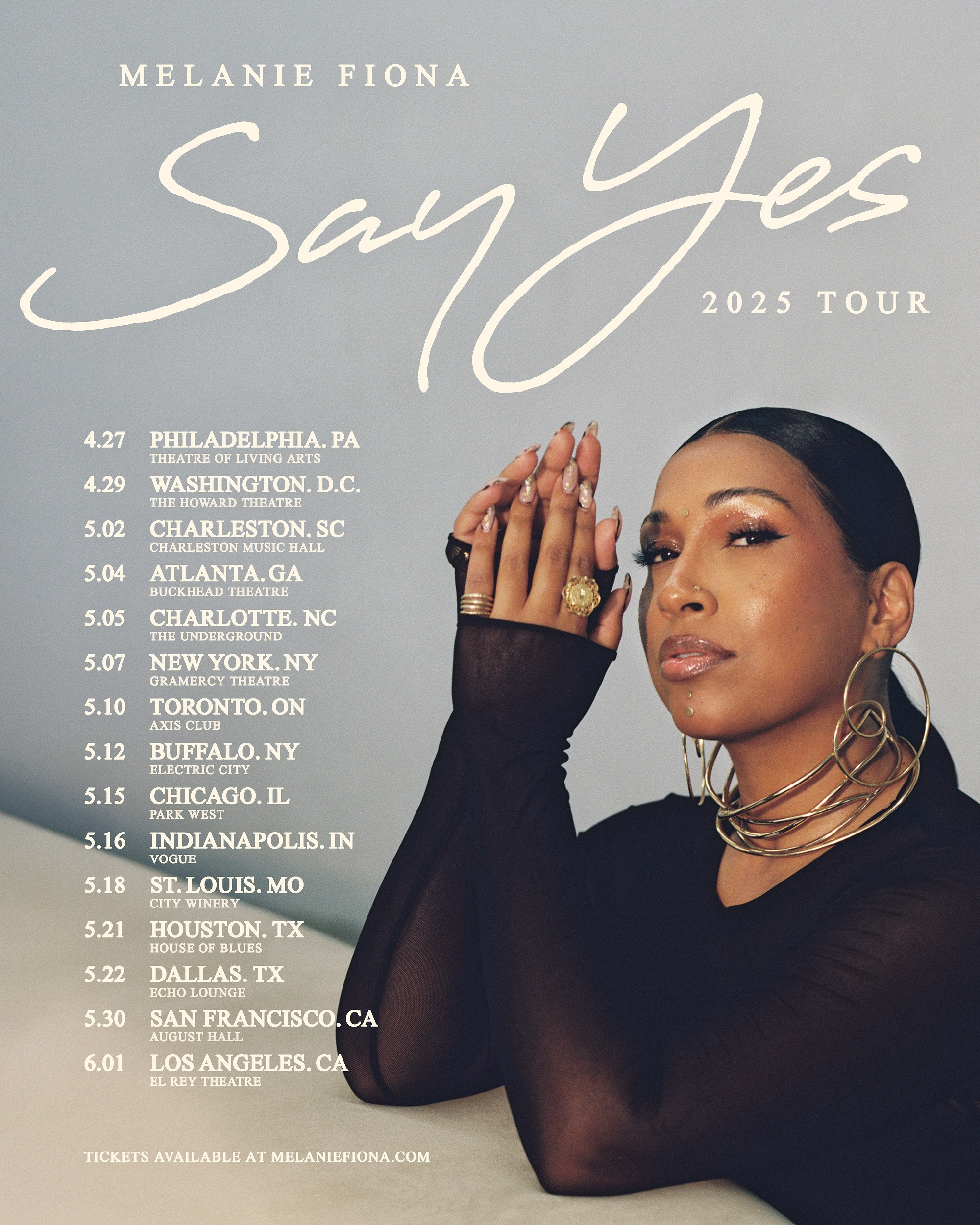 Melanie Fiona's Say Yes Tour poster.