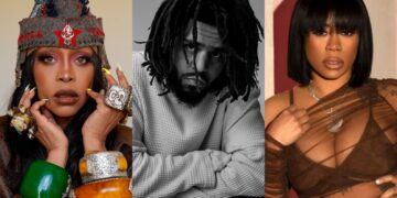 A photo of J. Cole, Erykah Badu and Keyshia Cole who will be performing at the rapper's Dreamville Festival 2025