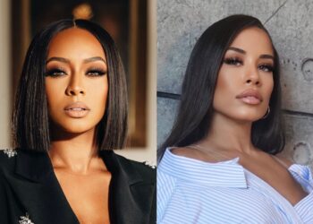 A photo of Keri Hilson and Keshia Chanté who will star in Lifetime's new movie FAME: A Temptations Story